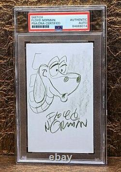 FLOYD NORMAN DISNEY PSA/DNA Autographed Signed Sketch Jungle Book Kaa the snake