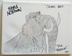 FLOYD NORMAN Signed Colonel Hathi Rick Farmiloe Drawn Sketch 8x10 Canvas