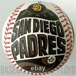 Fernando Tatis Jr, Padres, 1/1 signed autographed art baseball by Mike Floyd