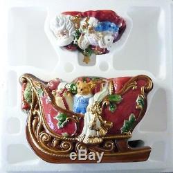 Fitz and Floyd Signed Santas Sleigh Cookie Jar with Box