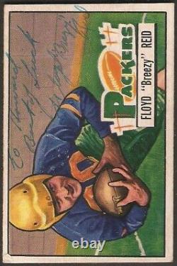 Floyd Breezy Reid #52 1951 Bowman Football Autograph Signature D. 1994
