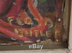 Floyd Butler Abstract Nude Portrait Oil Painting Outsider Michigan Artist