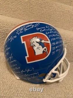 Floyd Little Autographed Full Size Broncos Stat Helmet+jsa 20 Inscriptions