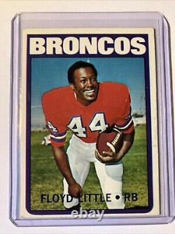 Floyd Little Autographed Mini Helmet Broncos COA Leaf with Box + 1972 Topps #50