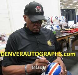 Floyd Little Autographed/Signed Denver Broncos D Logo Mini Helmet HOF JSA 12160