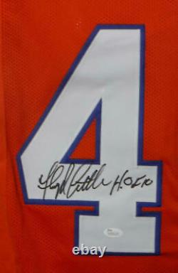 Floyd Little Autographed/Signed Denver Broncos Orange XL Jersey HOF JSA 19086