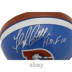 Floyd Little Autographed/Signed Denver Broncos VSR4 Mini Helmet JSA 47956