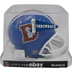 Floyd Little Autographed/Signed Denver Broncos VSR4 Mini Helmet JSA 47956