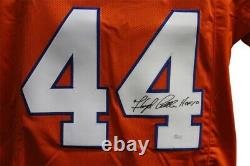 Floyd Little Autographed/Signed Pro Style Orange XL Jersey JSA 25980