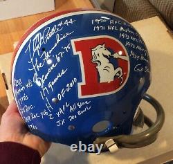 Floyd Little Autographed Signed Stats Helmet Full Size 18 Inscriptions JSA