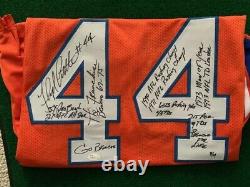 Floyd Little Hand Signed Denver Broncos Jersey+jsa Very Rare 14 Inscriptions