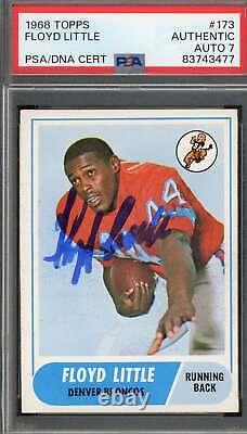 Floyd Little PSA DNA Signed 1968 Topps Rookie Autograph