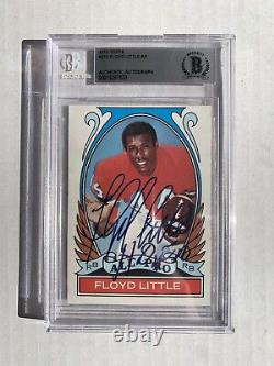 Floyd Little Signed 1972 Topps All Pro #274 Beckett Autograph Slabbed Box 1