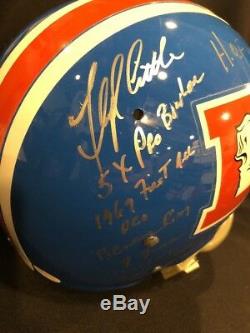Floyd Little Signed Auto Broncos Full Size Throwback Custom Helmet 5+ Insc JSA