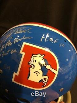 Floyd Little Signed Auto Broncos Full Size Throwback Custom Helmet 5+ Insc JSA