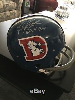 Floyd Little Signed Denver Broncos 2bar Riddell Kra Lite Helmet Hof 2010