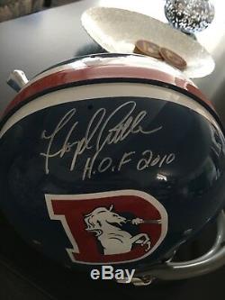 Floyd Little Signed Denver Broncos 2bar Riddell Kra Lite Helmet Hof 2010