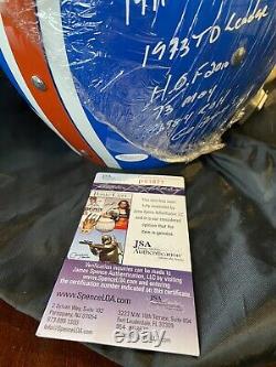 Floyd Little Signed Full Size Replica Helmet Broncos JSA 18 Inscriptions