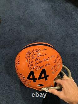 Floyd Little Signed Full Size Syracuse Rk Stat Helmet 22 Inscriptions Jsa W