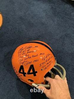 Floyd Little Signed Full Size Syracuse Rk Stat Helmet 22 Inscriptions Jsa W