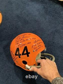 Floyd Little Signed Full Size Syracuse Rk Stat Helmet 22 Inscriptions Jsa W