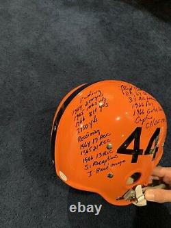 Floyd Little Signed Full Size Syracuse Rk Stat Helmet 22 Inscriptions Jsa W