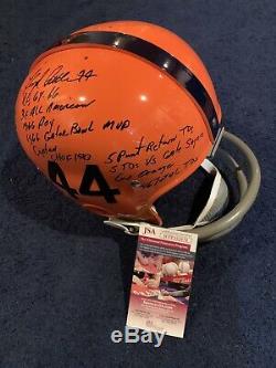 Floyd Little Signed Full Size Syracuse Tk Stat Helmet 21 Inscriptions Jsa W