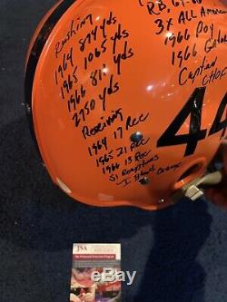 Floyd Little Signed Full Size Syracuse Tk Stat Helmet 21 Inscriptions Jsa W