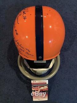 Floyd Little Signed Full Size Syracuse Tk Stat Helmet 21 Inscriptions Jsa W