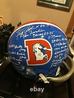 Floyd Little signed TK STAT Helmet