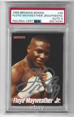 Floyd Mayweather 1999 Brown's Boxing Signed 2nd Year Card Autograph PSA Auto 9