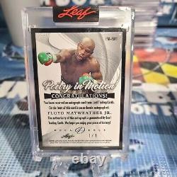 Floyd Mayweather 2022 Leaf Decadence Poetry In Motion Black Frame Autograph 1/1