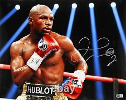 Floyd Mayweather Authentic Signed 16x20 Horizontal Photo with Red Gloves BAS