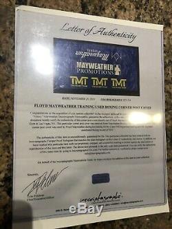 Floyd Mayweather Autographed 50-0 Record Fight Framed Used Boxing Ring Rope PSA