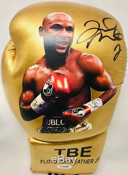 Floyd Mayweather Autographed Boxing Glove Gold Signed PSA/DNA COA Right