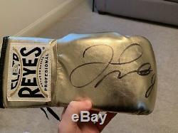 Floyd Mayweather Autographed Cleto Reyes Gold Boxing Glove BAS Beckett COA Auto