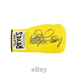 Floyd Mayweather Autographed Cleto Reyes Yellow Boxing Glove BAS COA