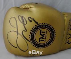 Floyd Mayweather Autographed Gold TMT Custom Boxing Glove Beckett Authentic