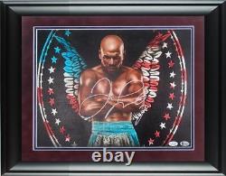 Floyd Mayweather Autographed Hand Painted Framed Canvas BAS Witness ACOA