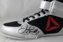 Floyd Mayweather Autographed Reebok Boxing Shoe Left Beckett BAS Black