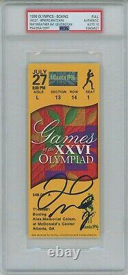 Floyd Mayweather Autographed Signed 1996 Olympics Gevorgyan Ticket Full Psa