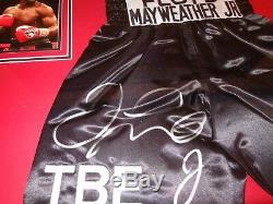 Floyd Mayweather Framed Signed Prop Boxing Shorts Beckett In Person Witness COA