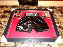 Floyd Mayweather Framed Signed Prop Boxing Shorts Beckett In Person Witness COA