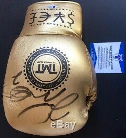 Floyd Mayweather Gold Signed Boxing Glove Beckett COA 100% Authentic Auto TMT
