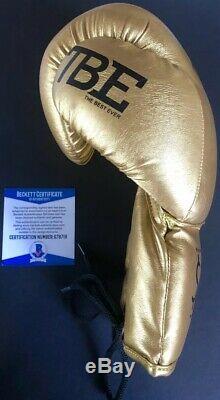 Floyd Mayweather Gold Signed Boxing Glove Beckett COA 100% Authentic Auto TMT