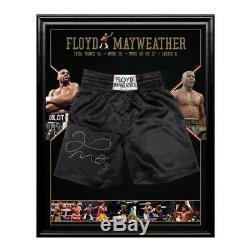 Floyd Mayweather Hand Signed Framed Boxing Trunks Ali Tyson Frazier Pacquiao