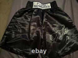 Floyd Mayweather JR Autograph Signed Boxing Trunks H&L Certified