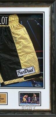 Floyd Mayweather Jnr FRAMED & GENUINE HAND SIGNED Boxing Trunks Proof AFTAL COA