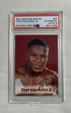 Floyd Mayweather Jr 2001 Browns Boxing #63 Signed Autograph Card Psa Auto 9