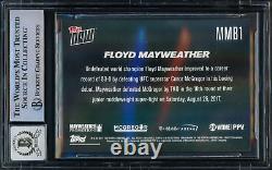 Floyd Mayweather Jr. 2017 Topps Now Card vs Conor McGregor Gem 10 Auto Beckett